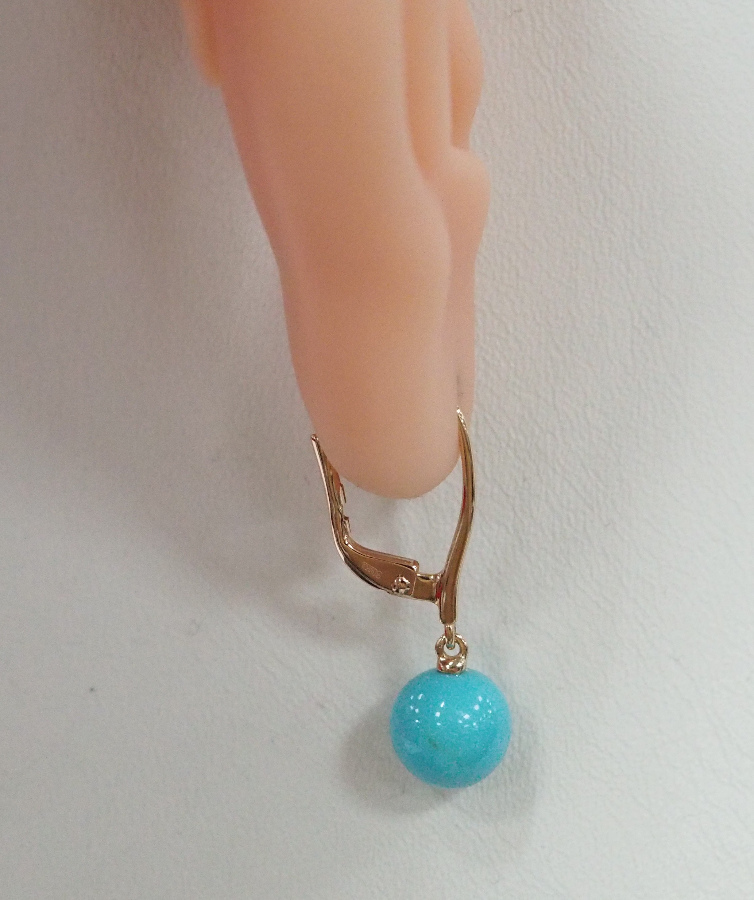 Серьги из золота с бирюзой